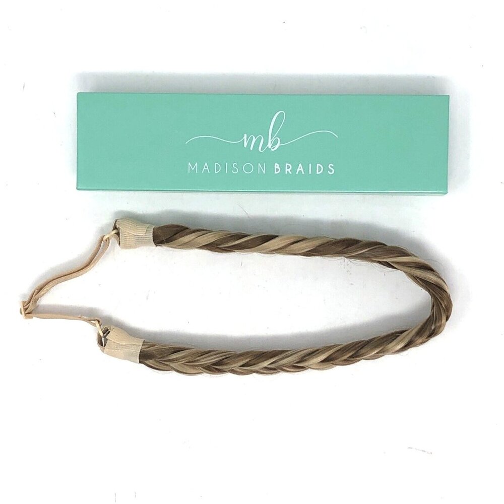 Madison Braids Braided Headband Lulu Two Strand Brunette Blond Adjustable Strap